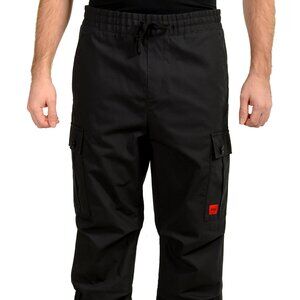 Hugo Boss "Garlo233" Black Plaid Elastic Waist Cargo Casual Pants US 30R IT 46